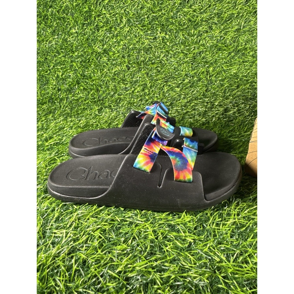 Chaco Chillos Big Kids Sz Unisex Sandals Slide Black & Tie Dye JCH180342 Sz 6